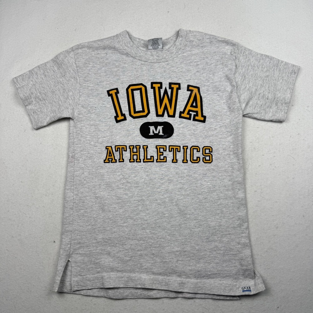 Iowa Hawkeyes Shirt Mens Medium Gray NCAA College Athletics T-Shirt Made USA